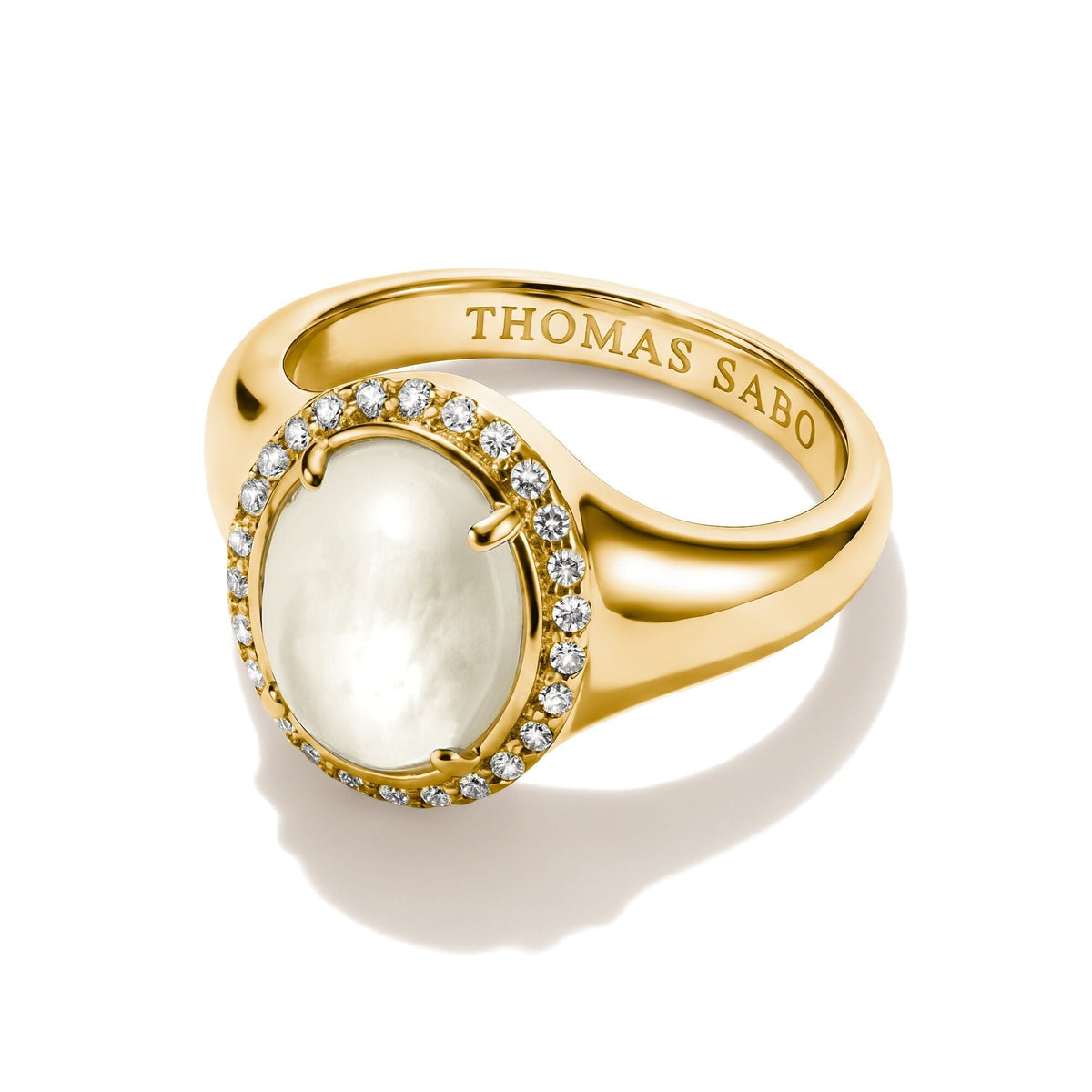 Thomas Sabo Halo ring with mother-of-pearl and zirconia
