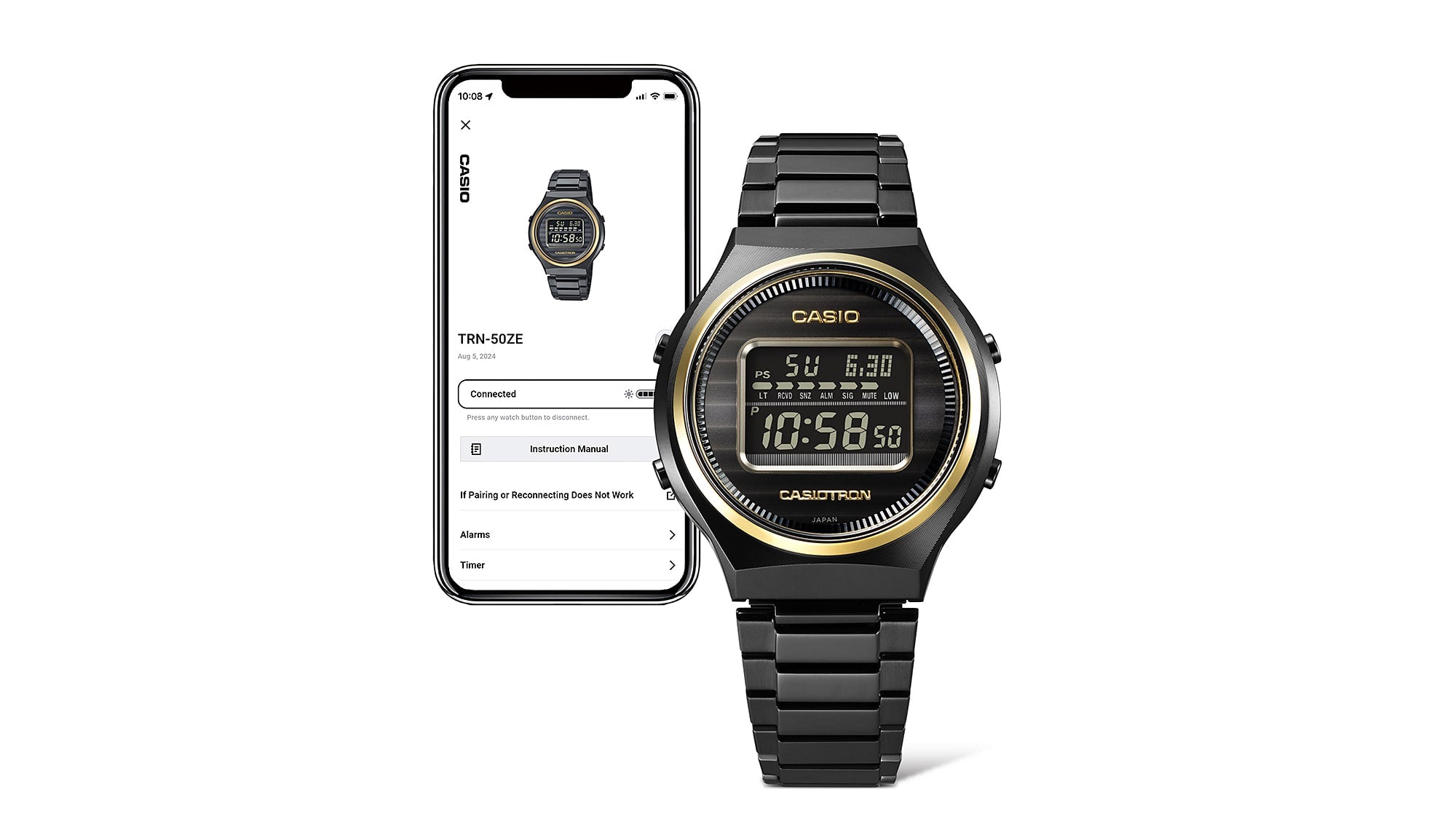Casio Casiotron Black Stainless Steel Watch TRN50ZE-1A