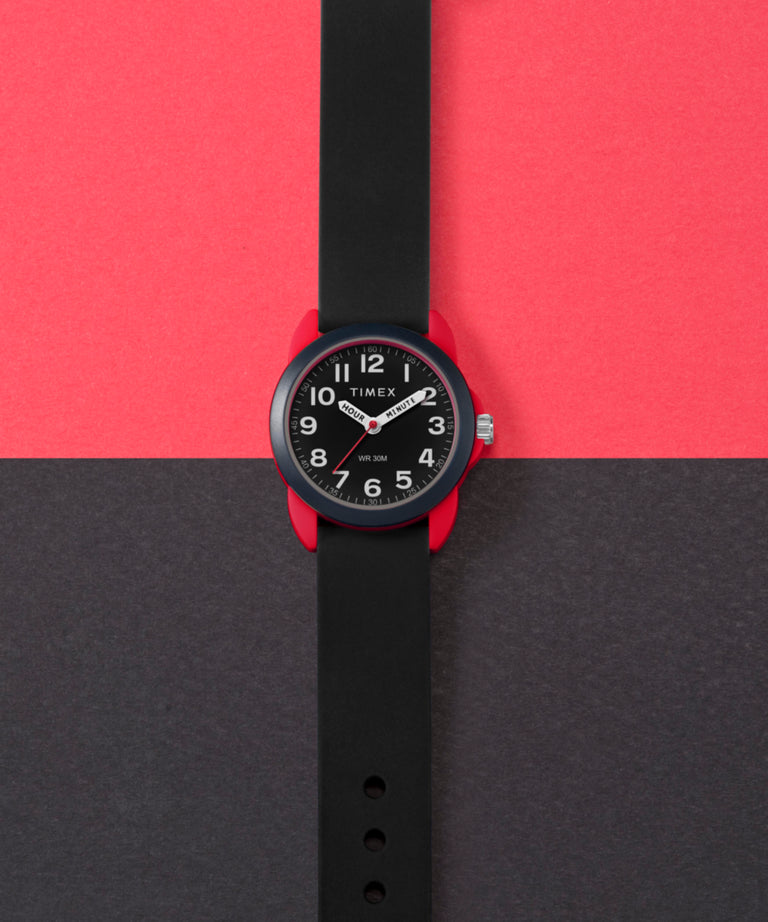 Timex Time Machines Red and Black Silicone Strap Kids Watch TW2W91900