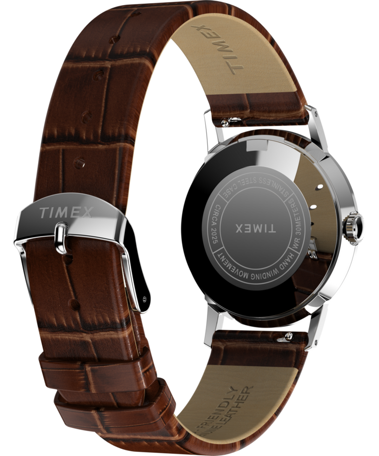 Timex Marlin Hand-Wound Brown Dial 34mm Leather Strap Watch TW2W93300