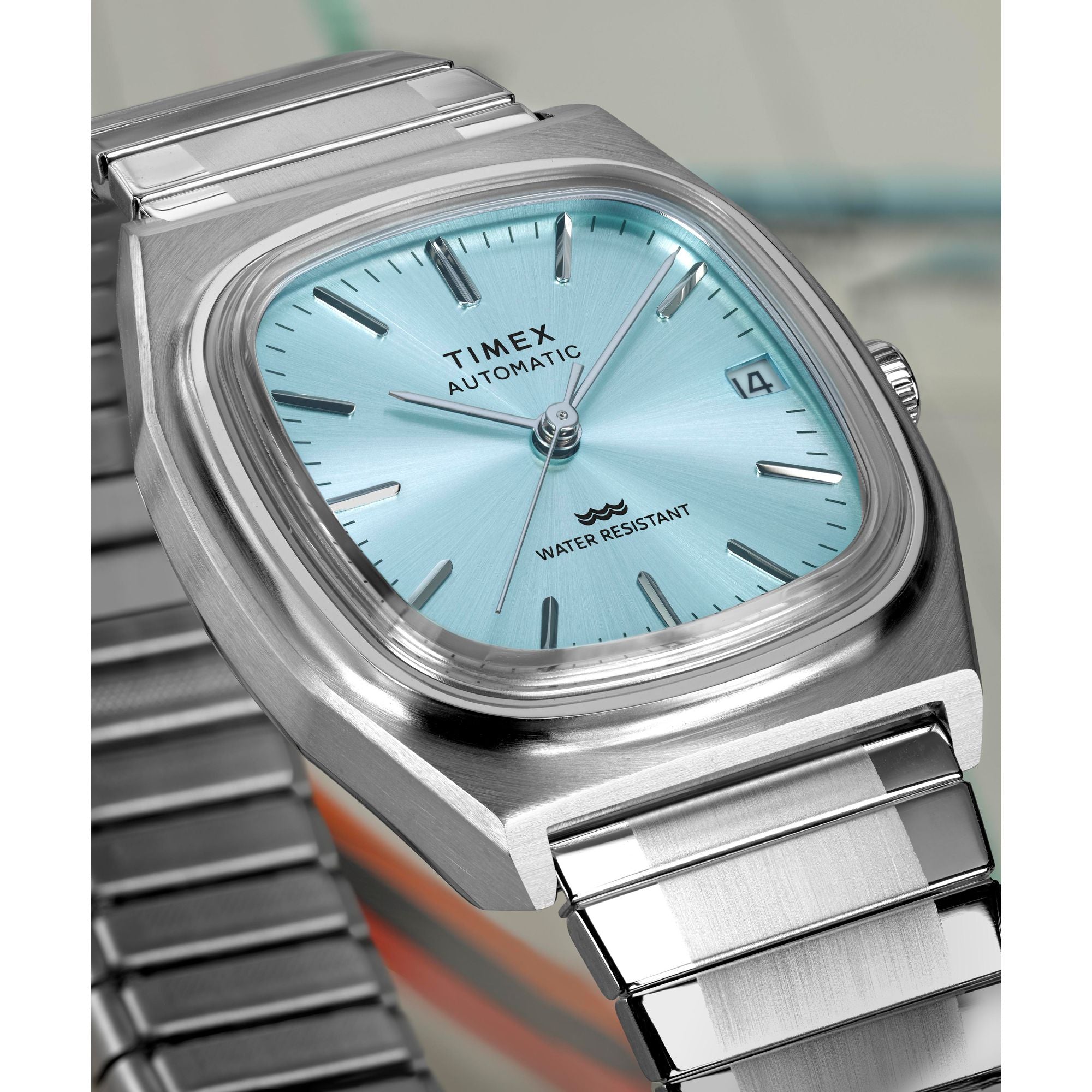 Timex Automatic 1983 Reissue Ice Blue Stainless Steel Band Watch TW2Y66700