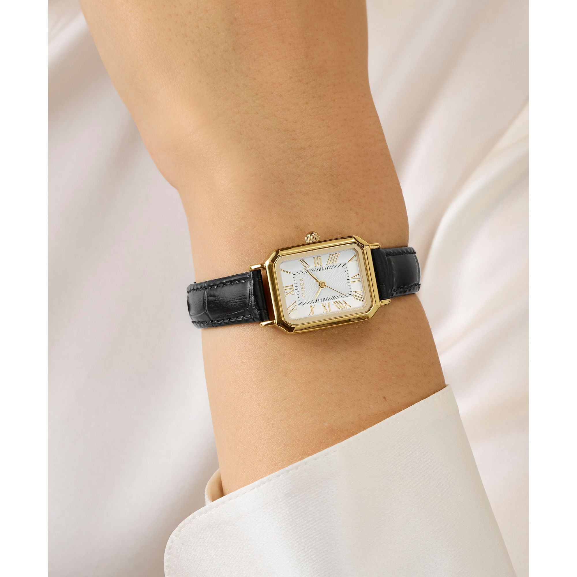 Timex Vivienne Trend Gold Case Black Leather Band Women's Watch TW2Y71900