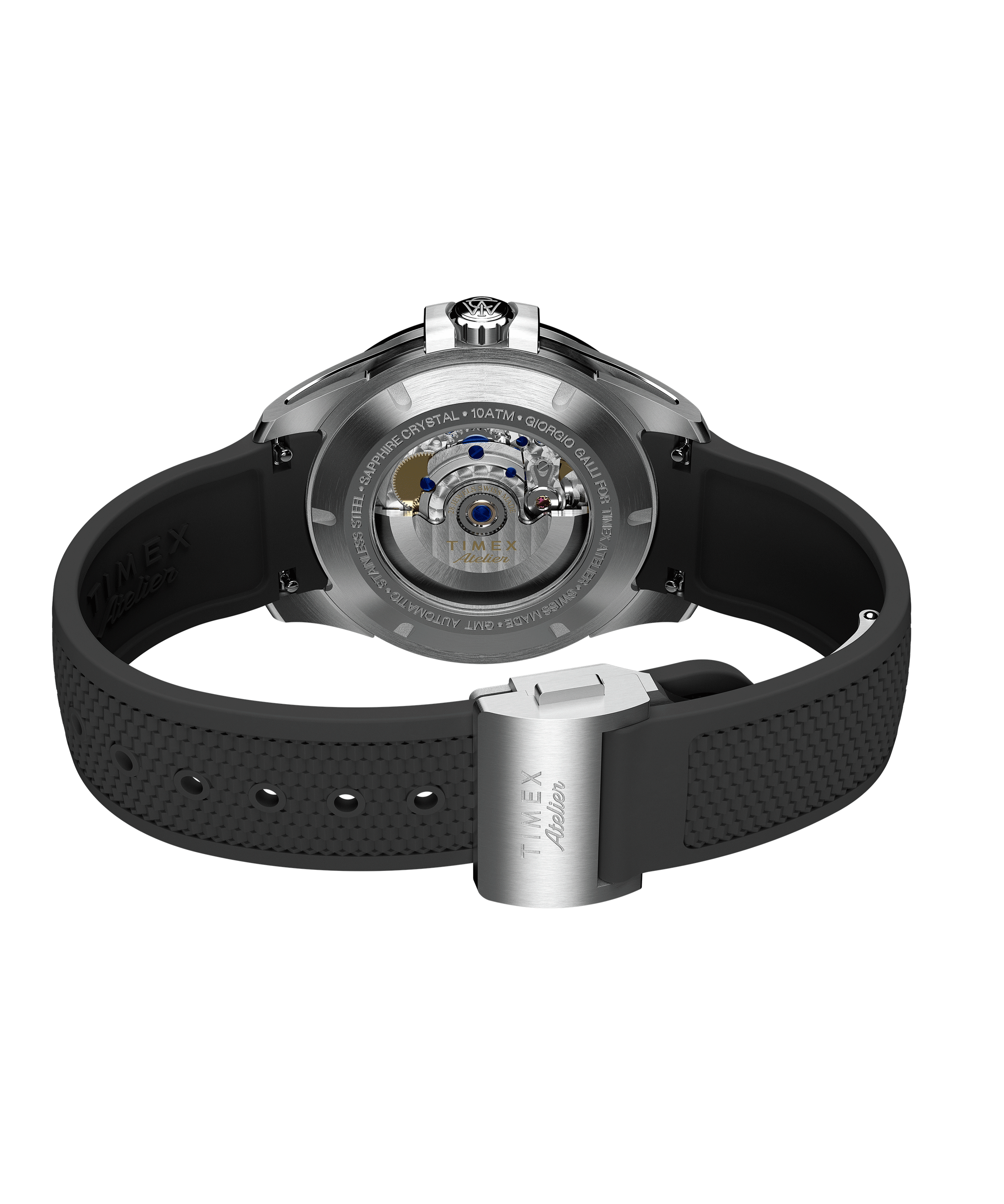 Timex Atelier Swiss Automatic GMT M1A Rubber Band Men's Watch TW2Y72400