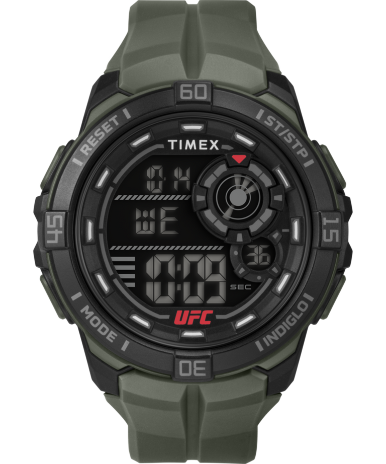 Timex UFC Rush 52mm PU Olive Green Strap Men's Watch TW5M59400