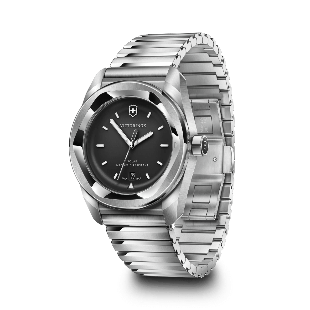 Victorinox Concept One Solar 39mm Stainless Steel Band Black Dial Watch 242055