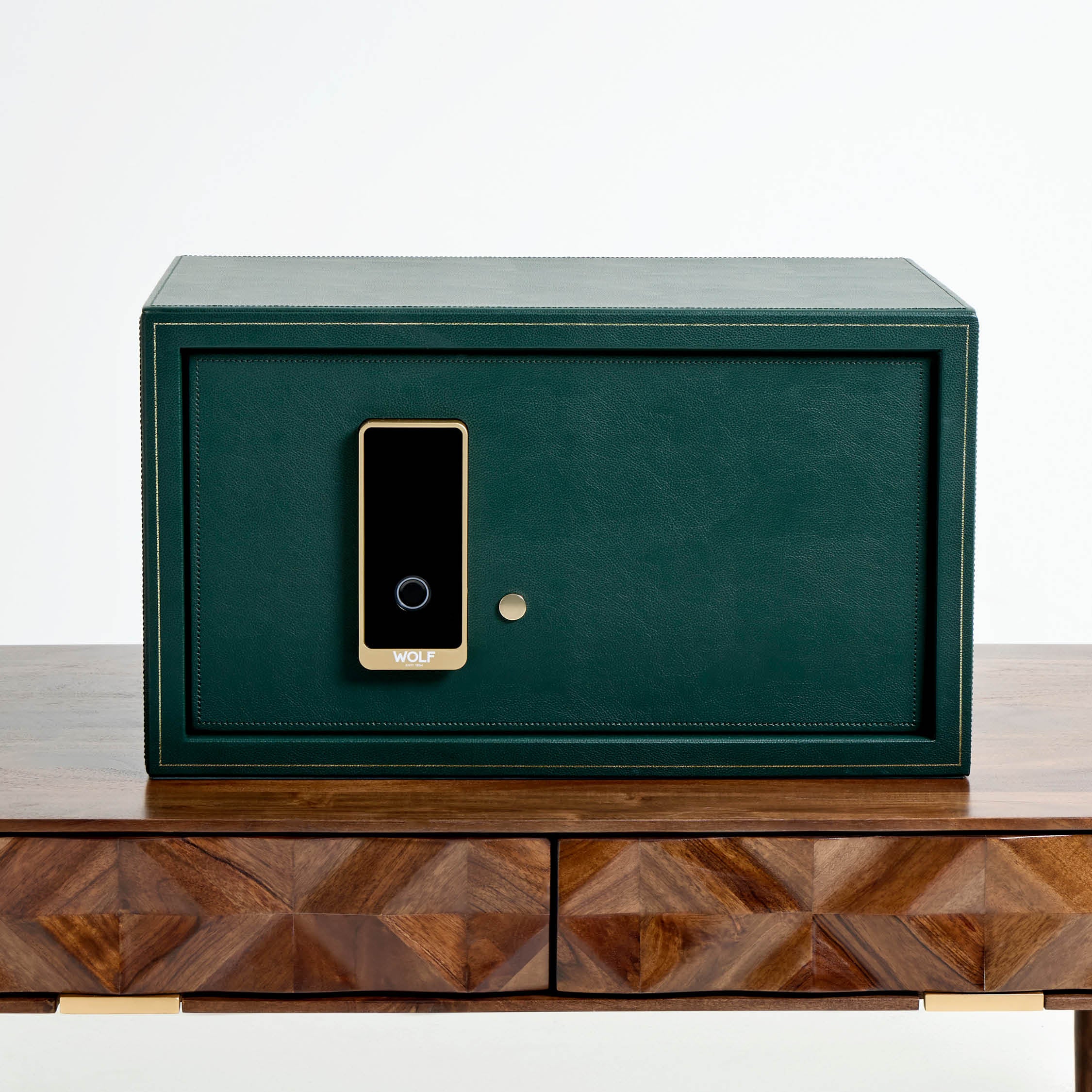 Wolf The Den 4 Piece Watch Winder Safe With Biometric Lock Storage