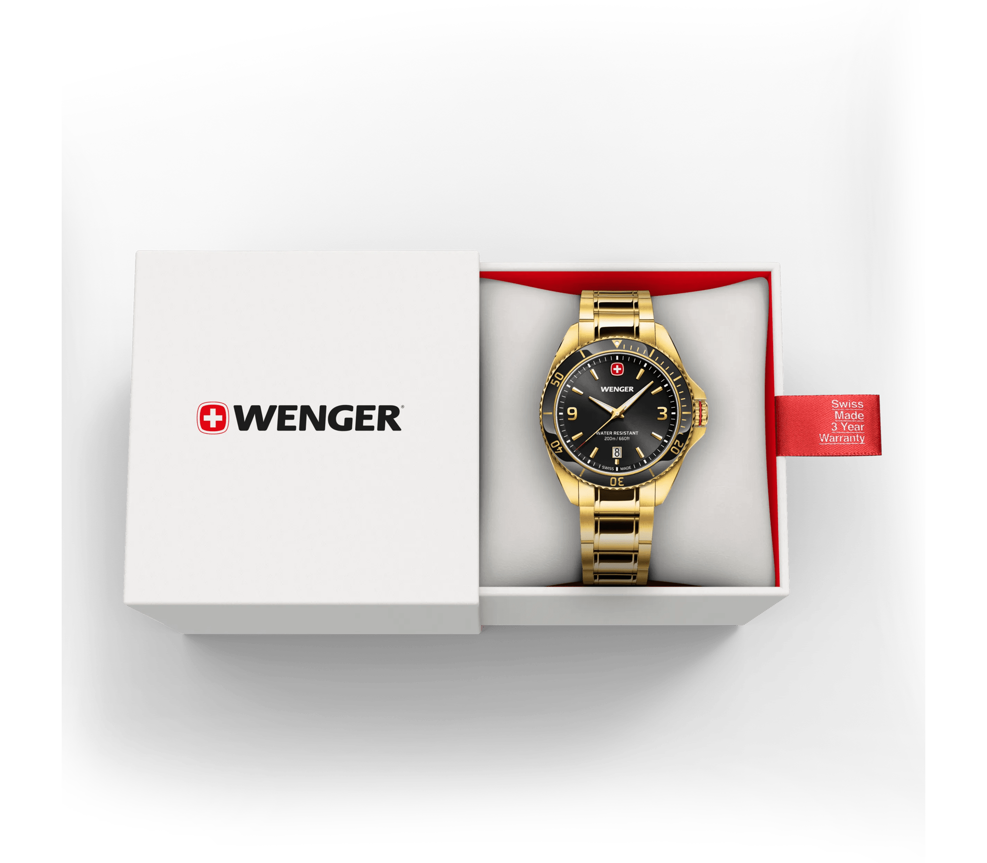 Wenger Executive 40mm Back Dial Gold Tone Stainless Steel 200M Men's Watch 01.2031.107