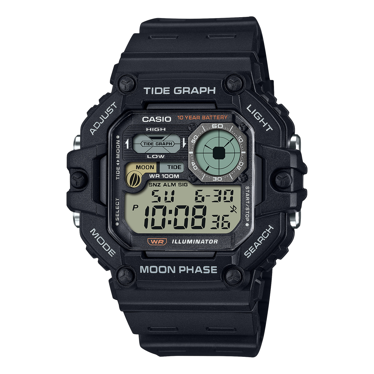 Casio Timeless Black Resin Band Watch with Precision Timekeeping WS1700H-1A