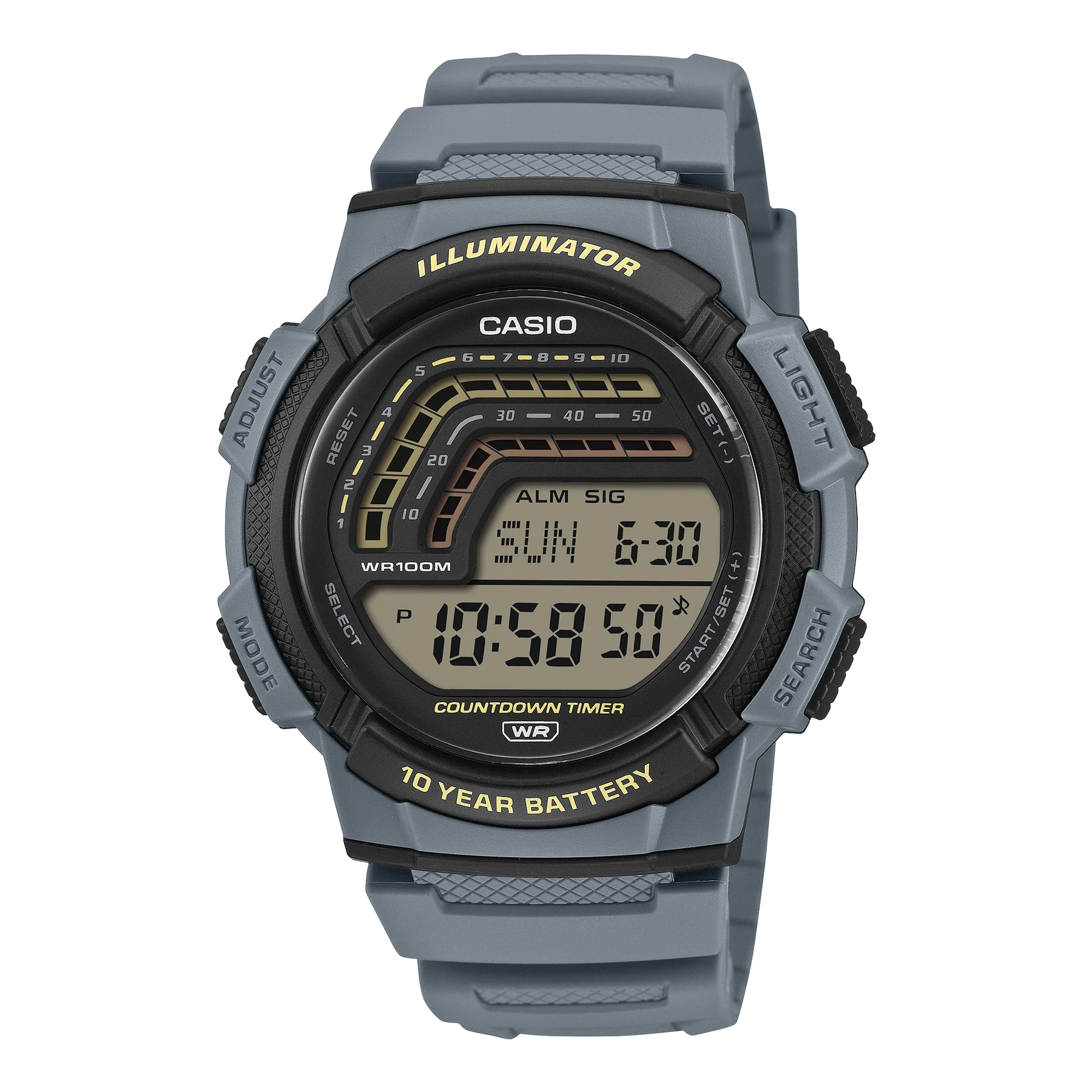 Casio Multifunction Grey Resin Band with Precision Timekeeping Watch WS1800-2A