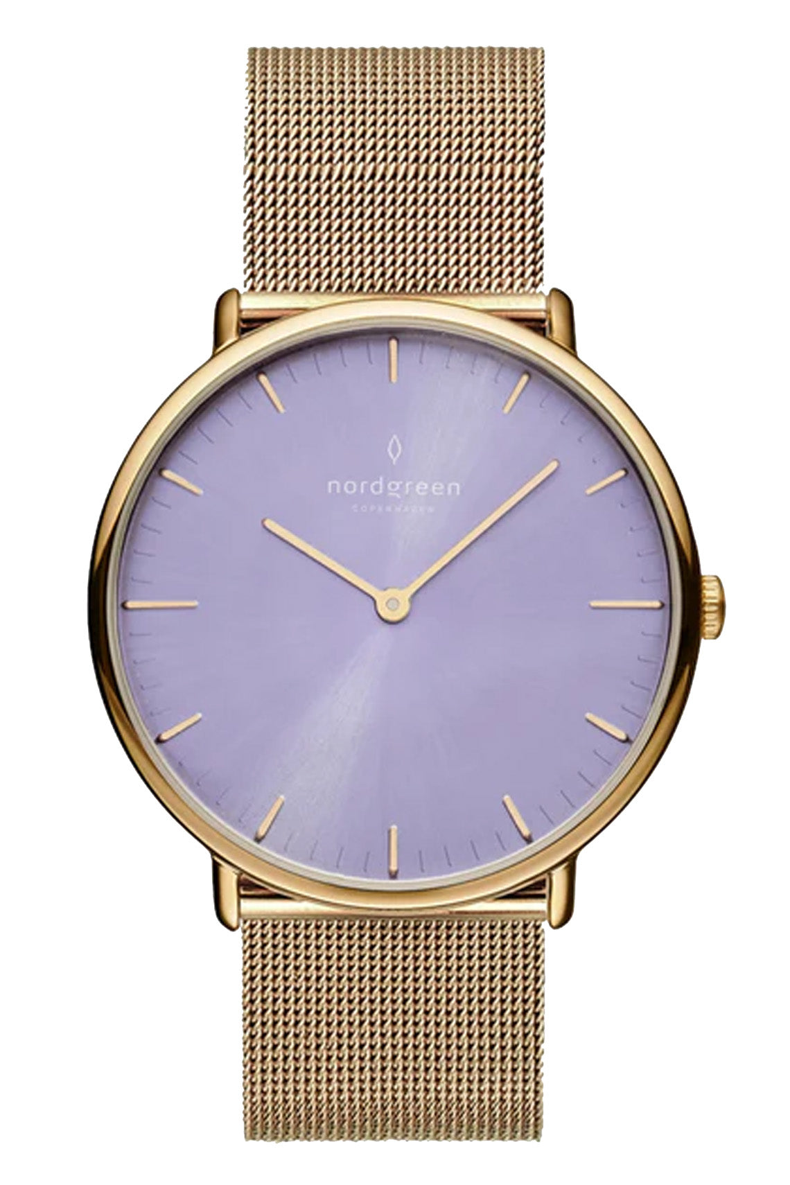 Nordgreen Native 36mm Olive Dial Gold Milanese Mesh Watch