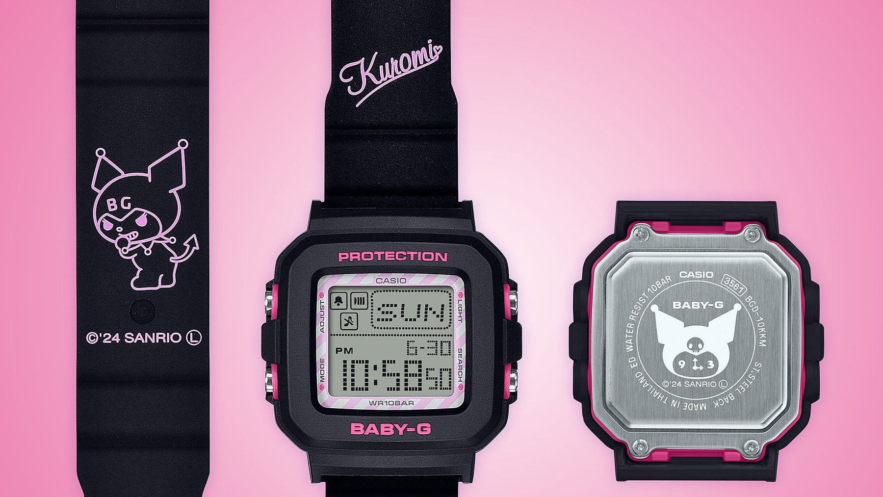 Baby G Kuromi Collaboration Black Resin Band Watch BGD10KKM-1D