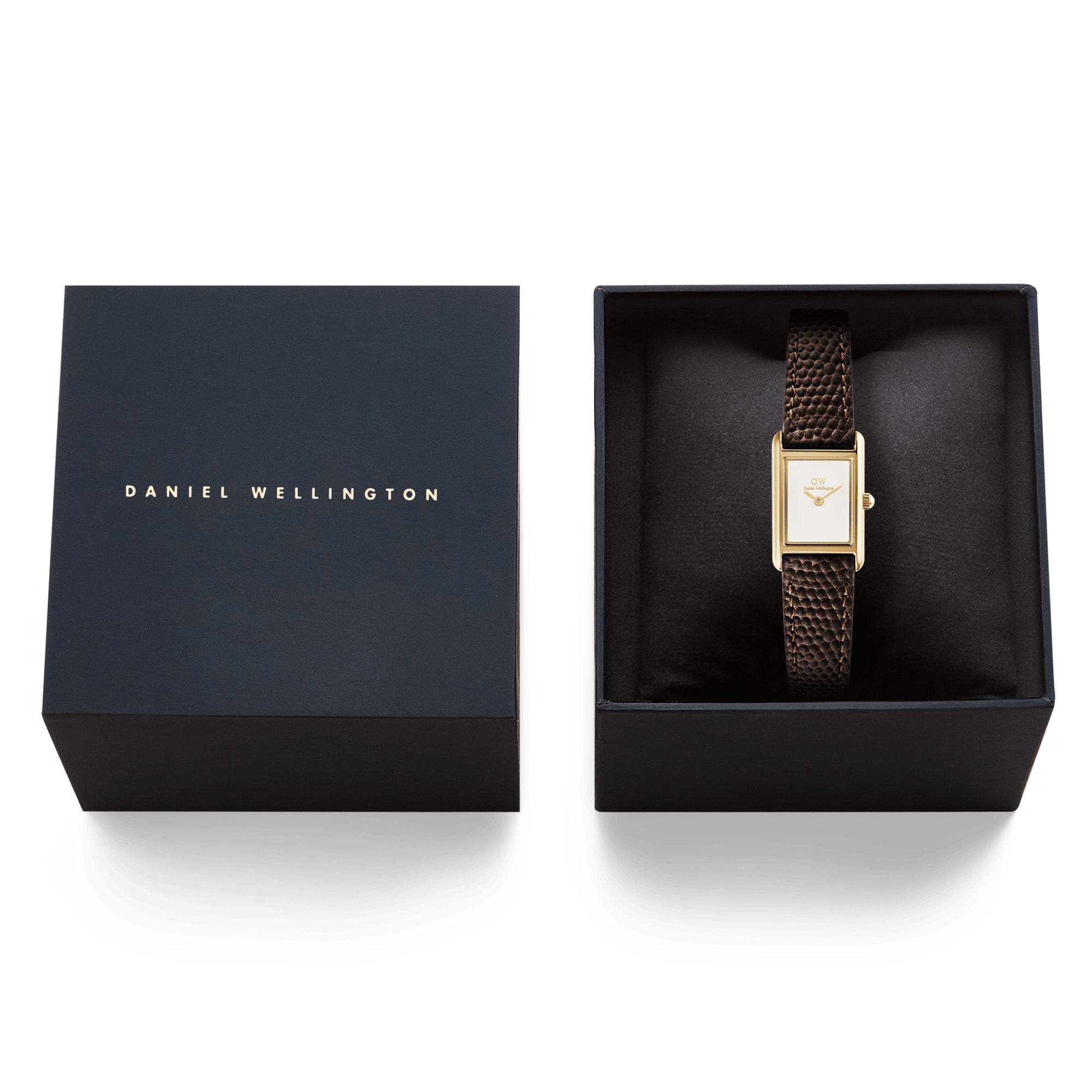 Daniel Wellington Bound Mini Dark Brown Lizard Gold DW00100904