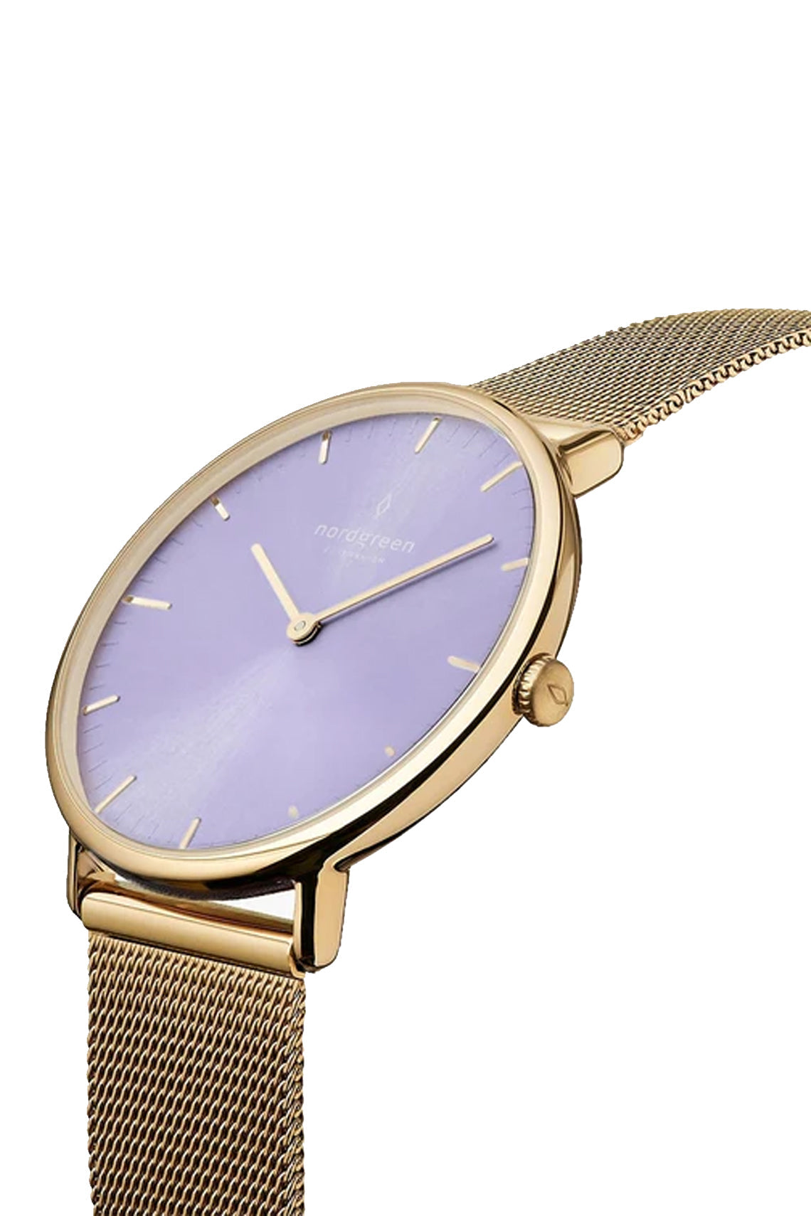 Nordgreen Native 36mm Olive Dial Gold Milanese Mesh Watch