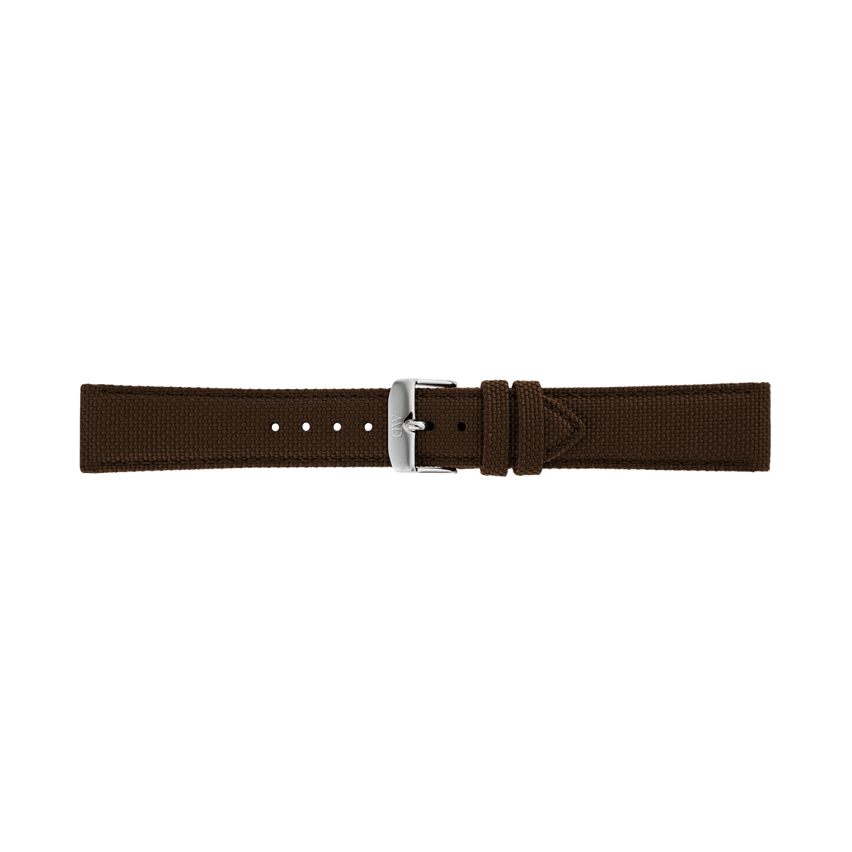 Daniel Wellington Brown Canvas Strap Silver nylon canvas watch strap with recycled stainless steel pin buckle