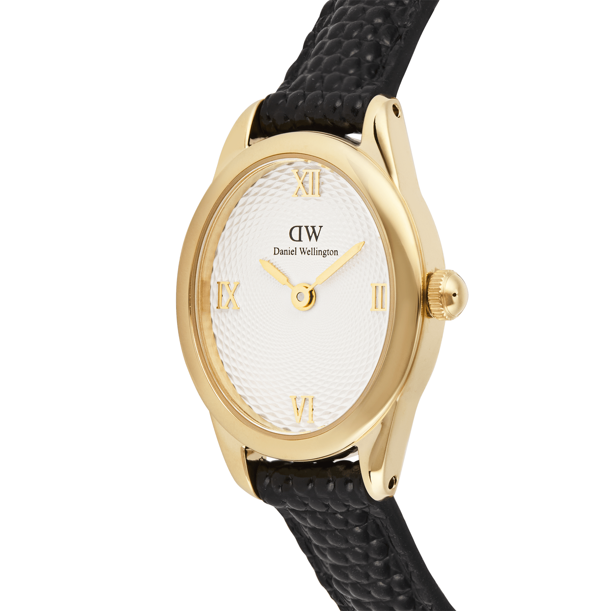 Daniel Wellington Ophelia Mini Black Lizard White Guilloché Gold DW00100890