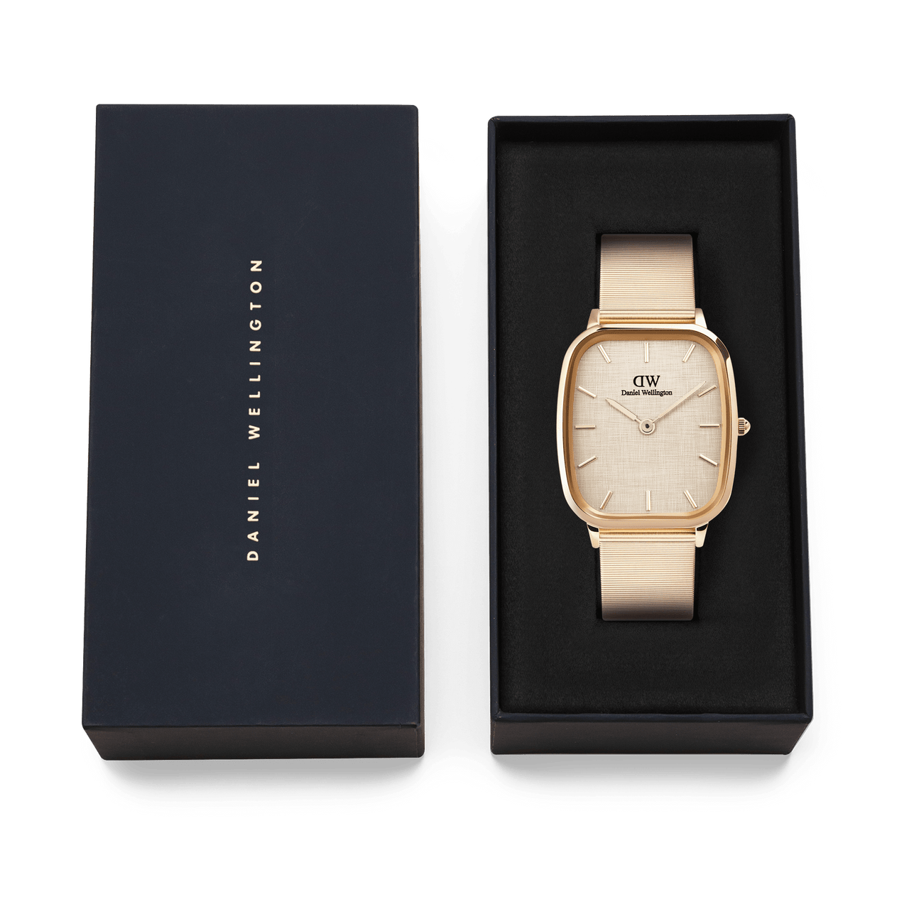 Daniel Wellington Marlon Melrose Wire Vintage Linen Pattern Dial Watch DW00100815
