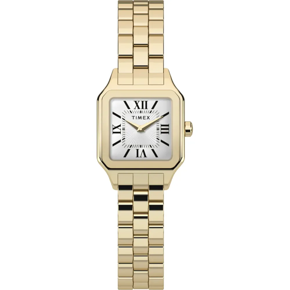 Timex Legacy Addison Trend Square Silver Dial Gold Stainless Steel Women's Watch TW2Y23700