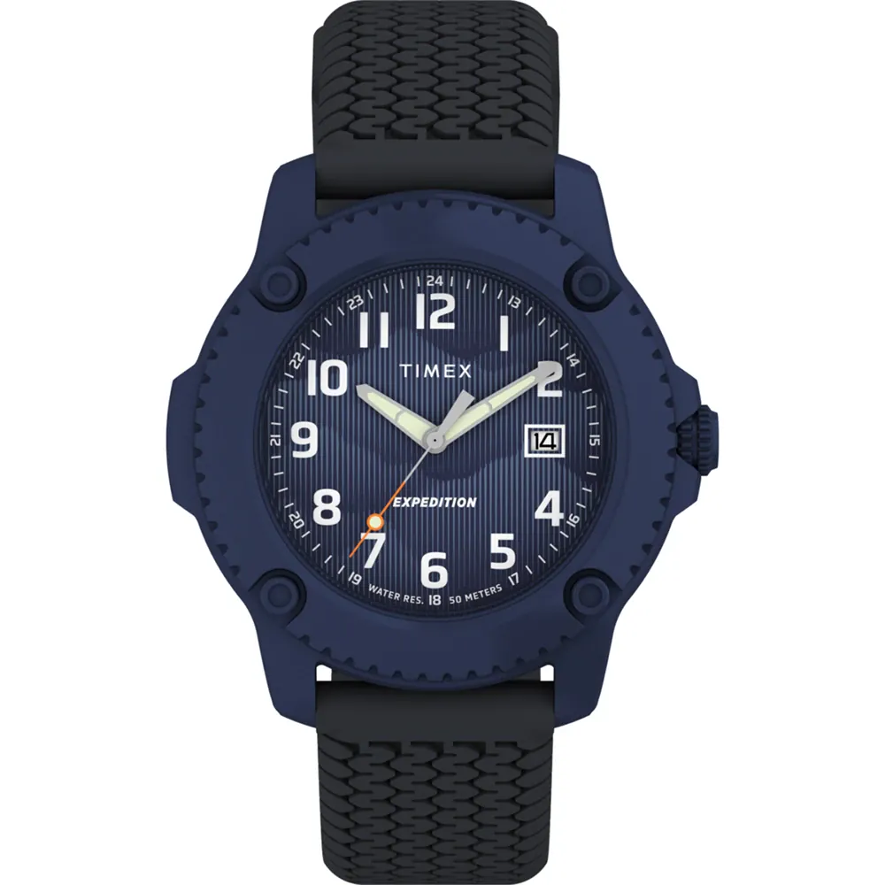 Timex Expedition Timber Blue Dial and Case with Black Rubber Band TW4B34600
