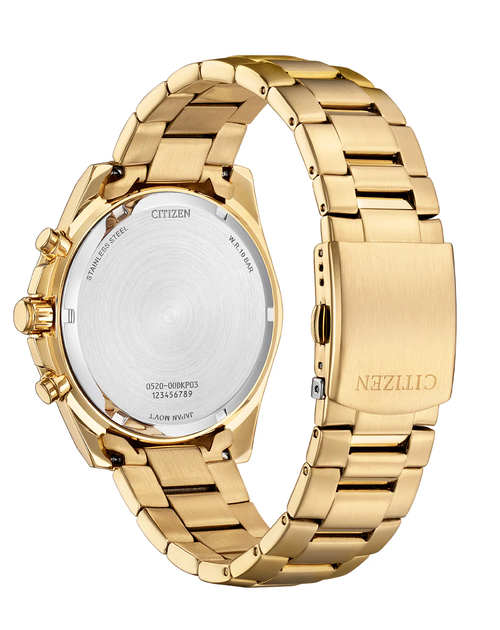 Citizen Quartz Sports Chronograph Black Dial Gold Tone Men's Watch AN8233-51E