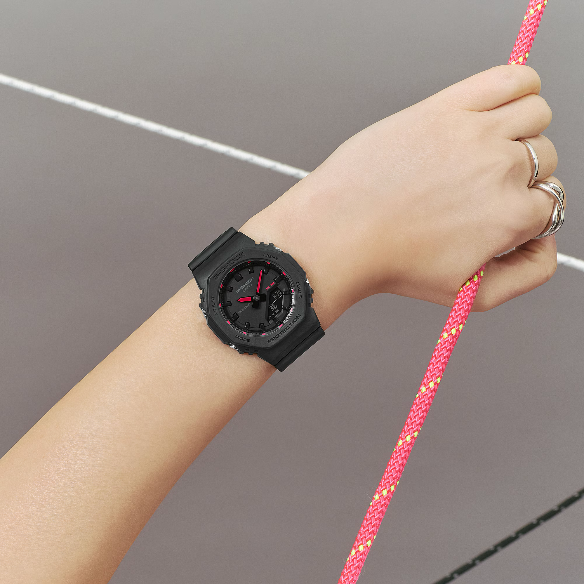 G-Shock Slim CasiOak Black With Red Markers Watch GMAP2100SA-1A1