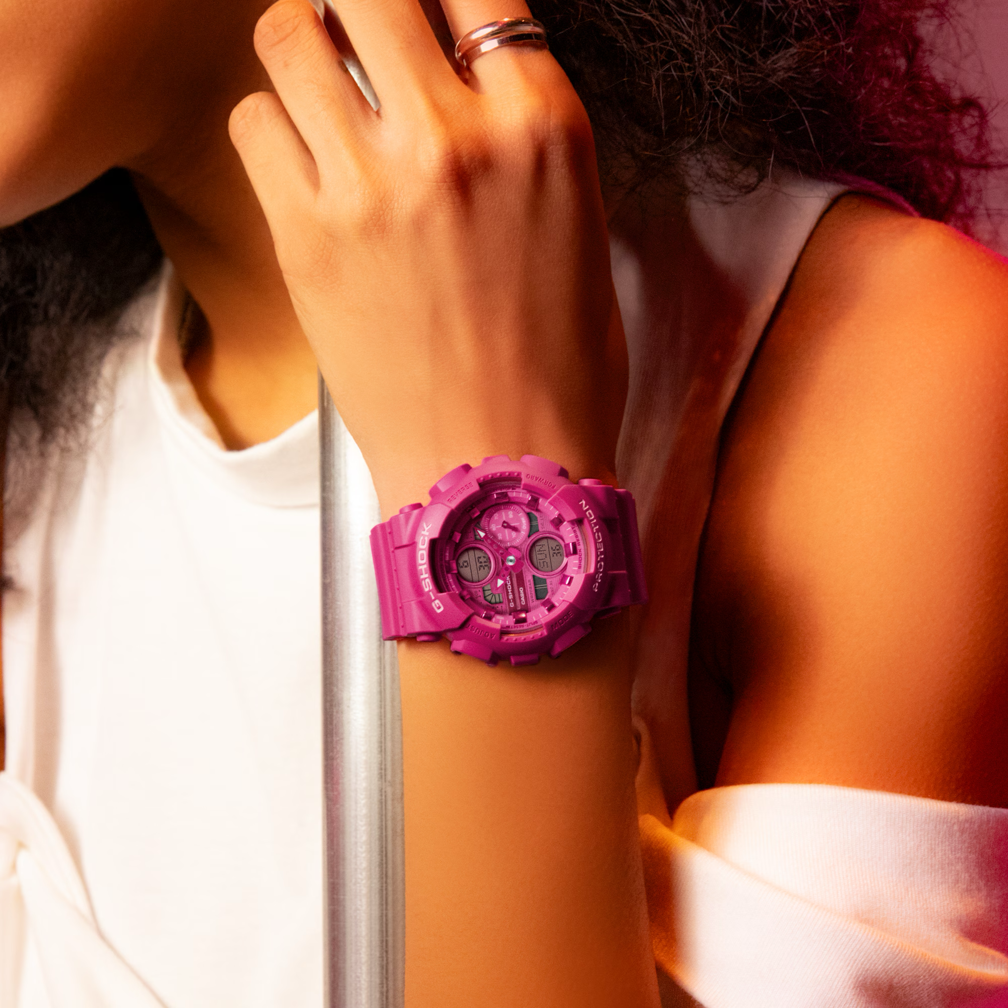 G-Shock Analog Digital DUO Mid Size Pink Resin Band and Dial Watch GMAS140PP-4A
