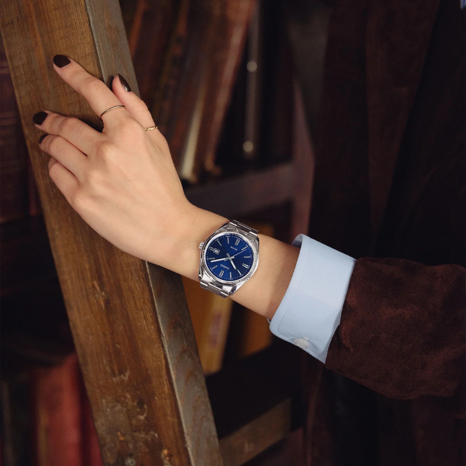 Casio Stainless Steel Blue Dial Watch MTP1302PD-2A