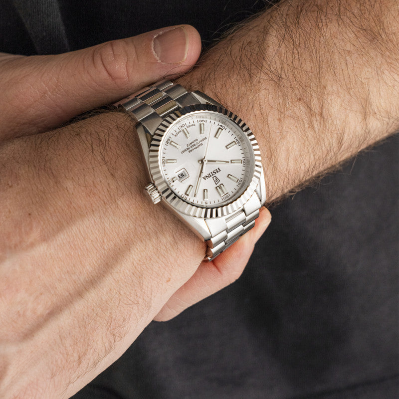 Festina Swiss Made Silver Dial Stainless Steel Men's Watch F20084/A