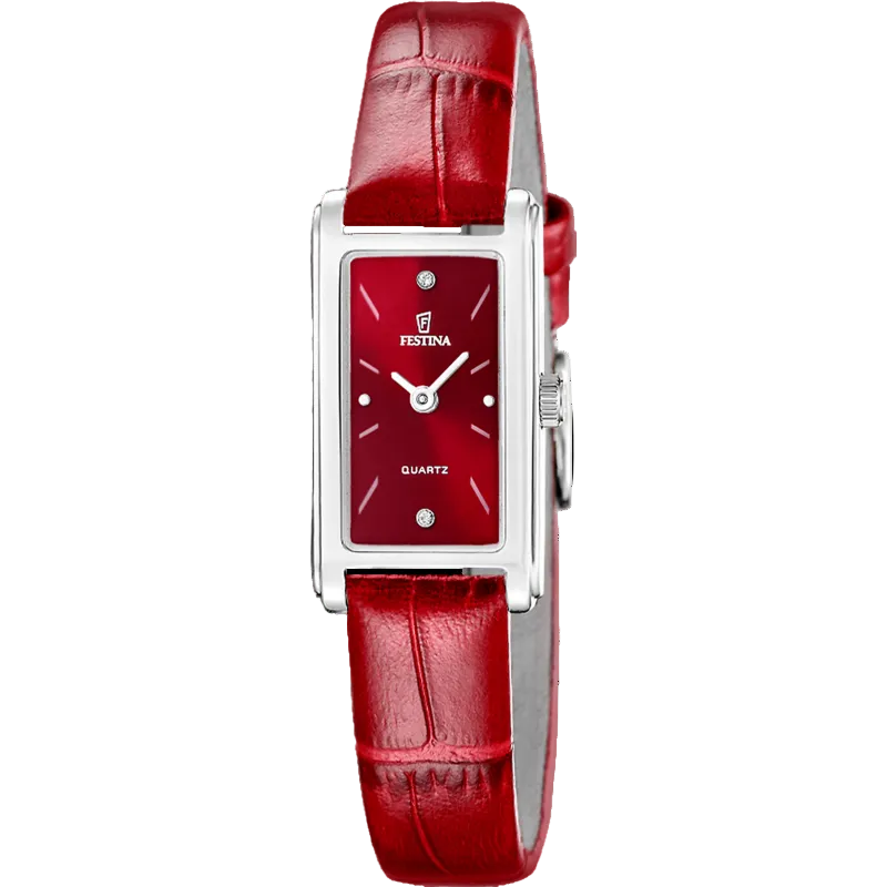 Festina Red Dial Red Leather Strap Women's Watch F20769/3