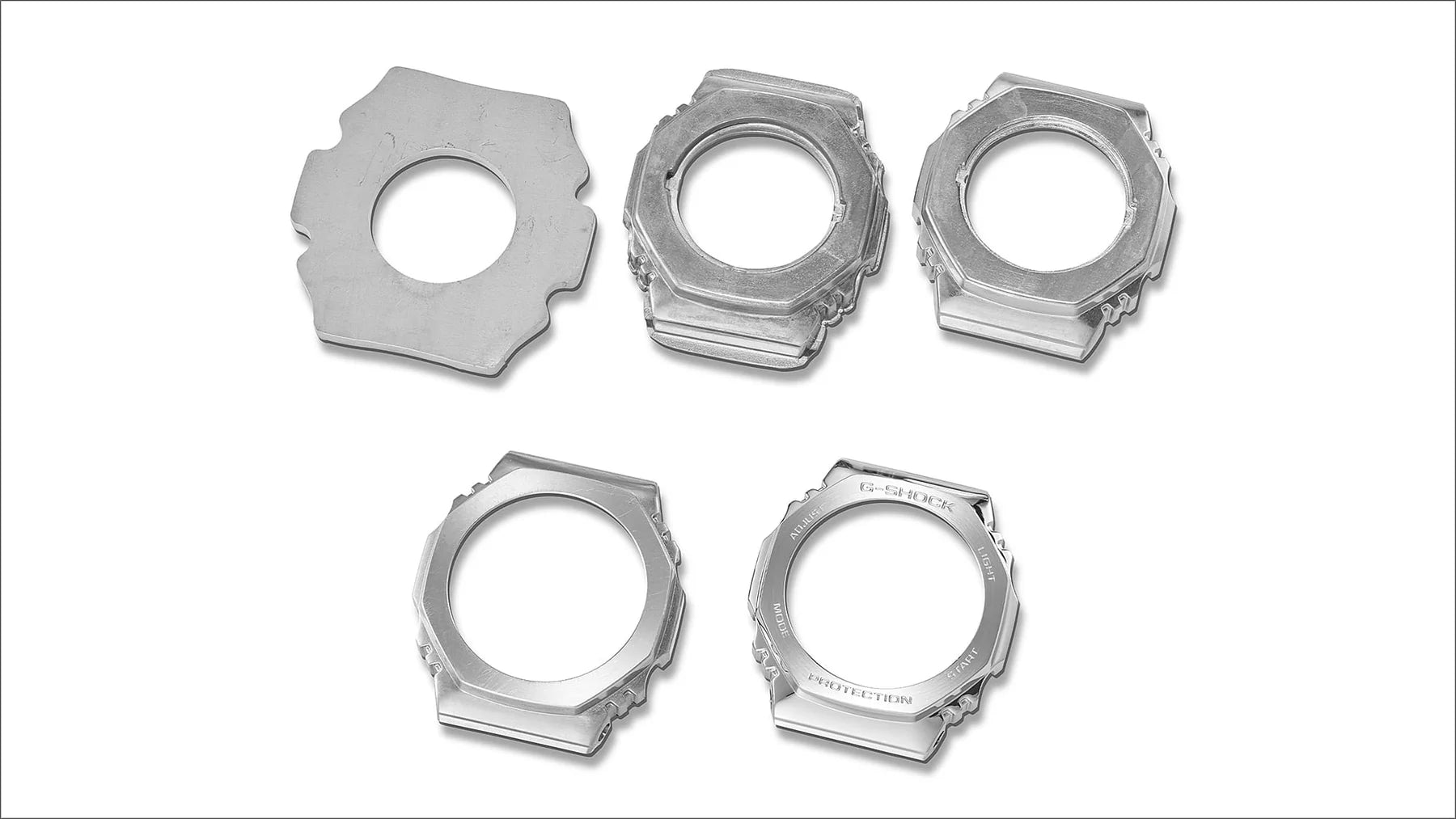 G-Shock Digital Fine Metallic Series Silver Resin Band Stainless Steel Case Watch GM5600YRA-8D