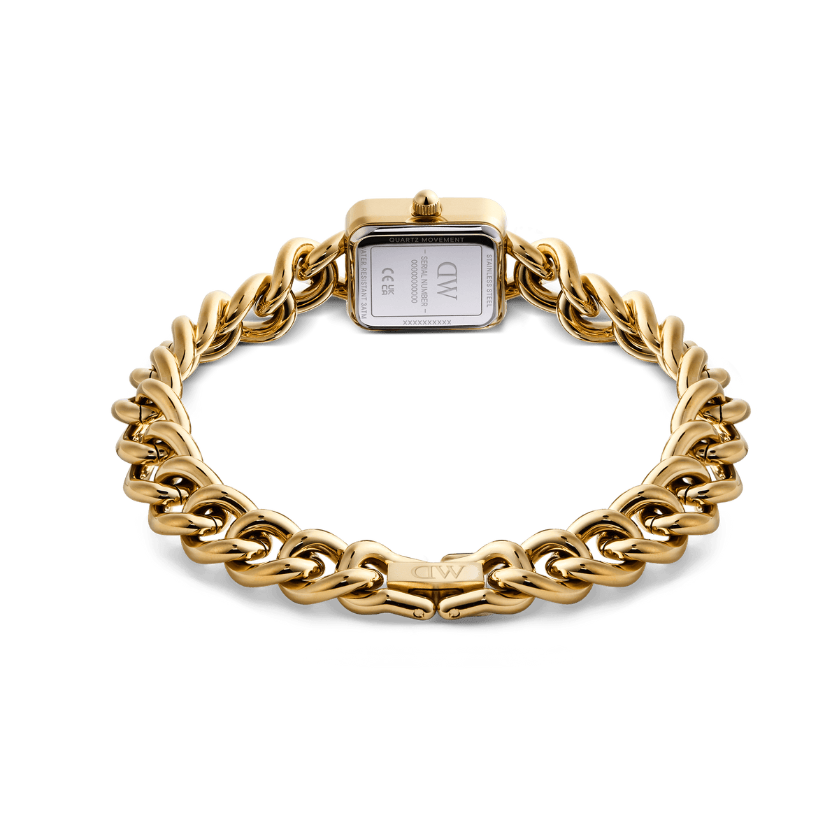 Daniel Wellington Jolie Chain Reflection Gold DW00100971 women's watch with gold mirror dial and gold link strap