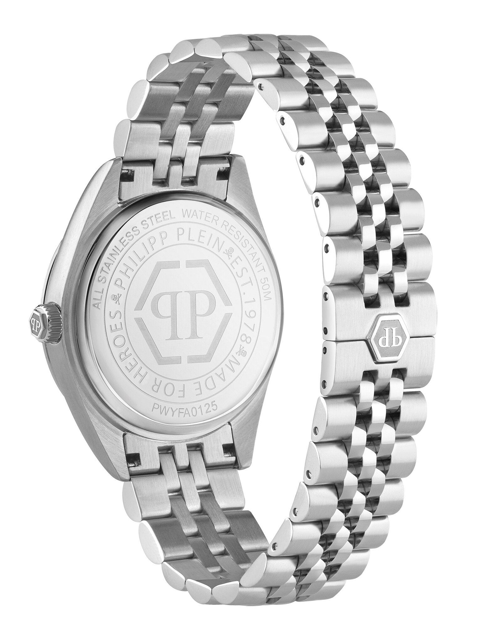Philipp Plein Superlative Crystal Pink Dial Stainless Steel Watch PWYFA0125
