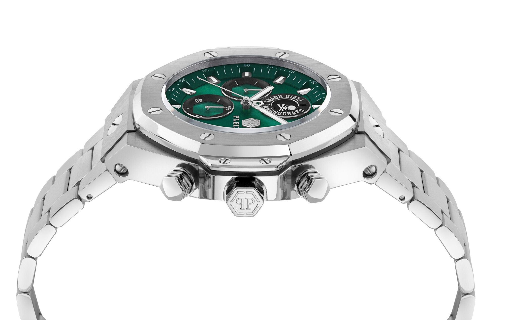 Philipp Plein Chrono Royal Green Dial Stainless Steel Watch PWLFA0425
