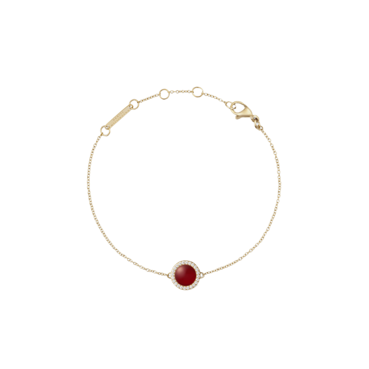 Daniel Wellington Audrey Red Agathe Gold Bracelet DW00401422