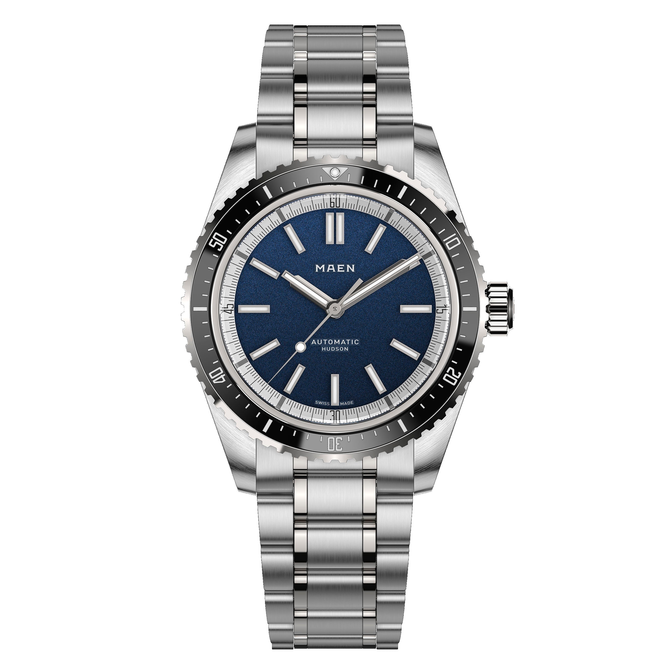 MAEN MAEN Hudson 38 MK5 Blue Dial No Date Automatic Watch M1.1.8 - Front Blue noDate