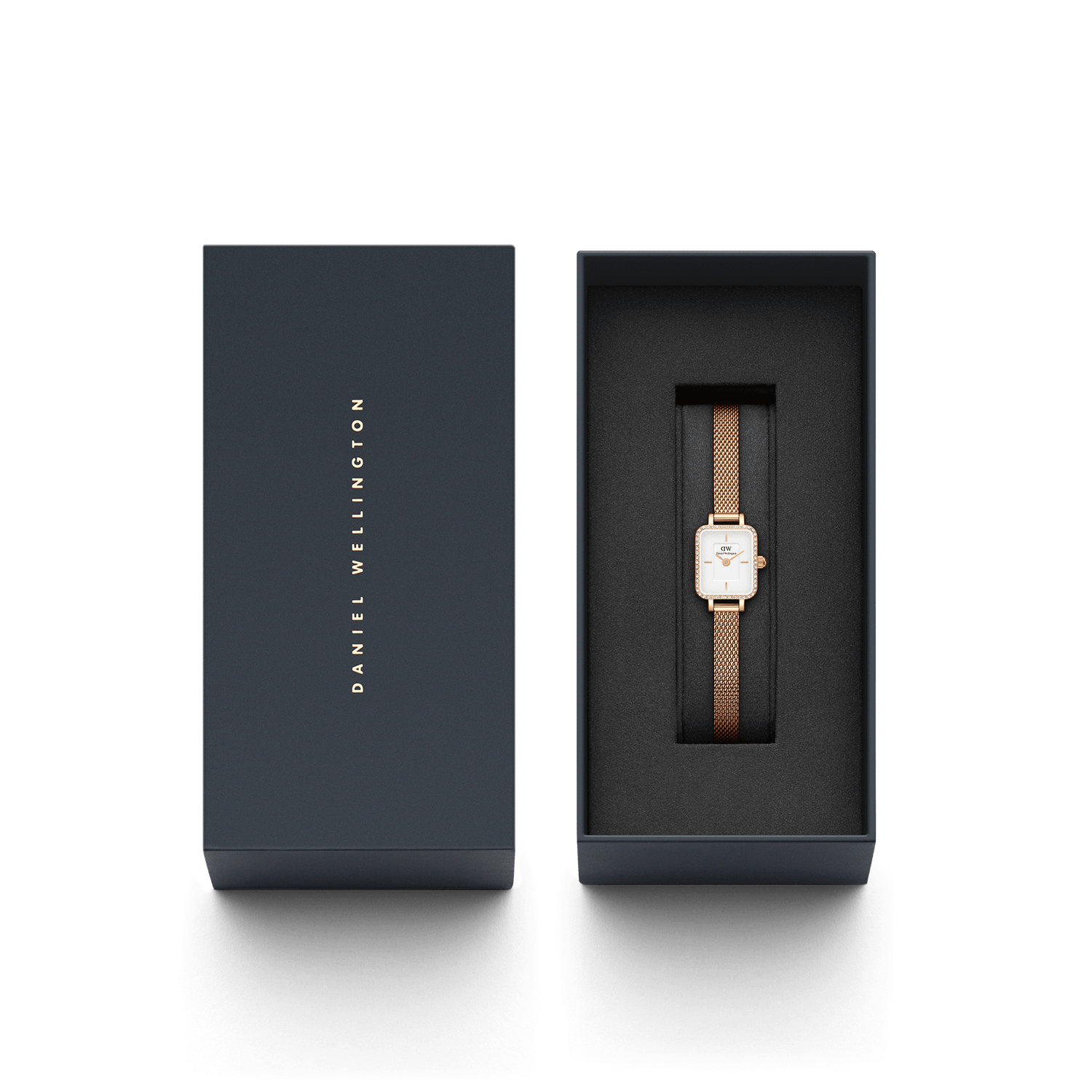 Daniel Wellington Quadro Mini Lumine Bezel Rose Gold Watch DW00100731