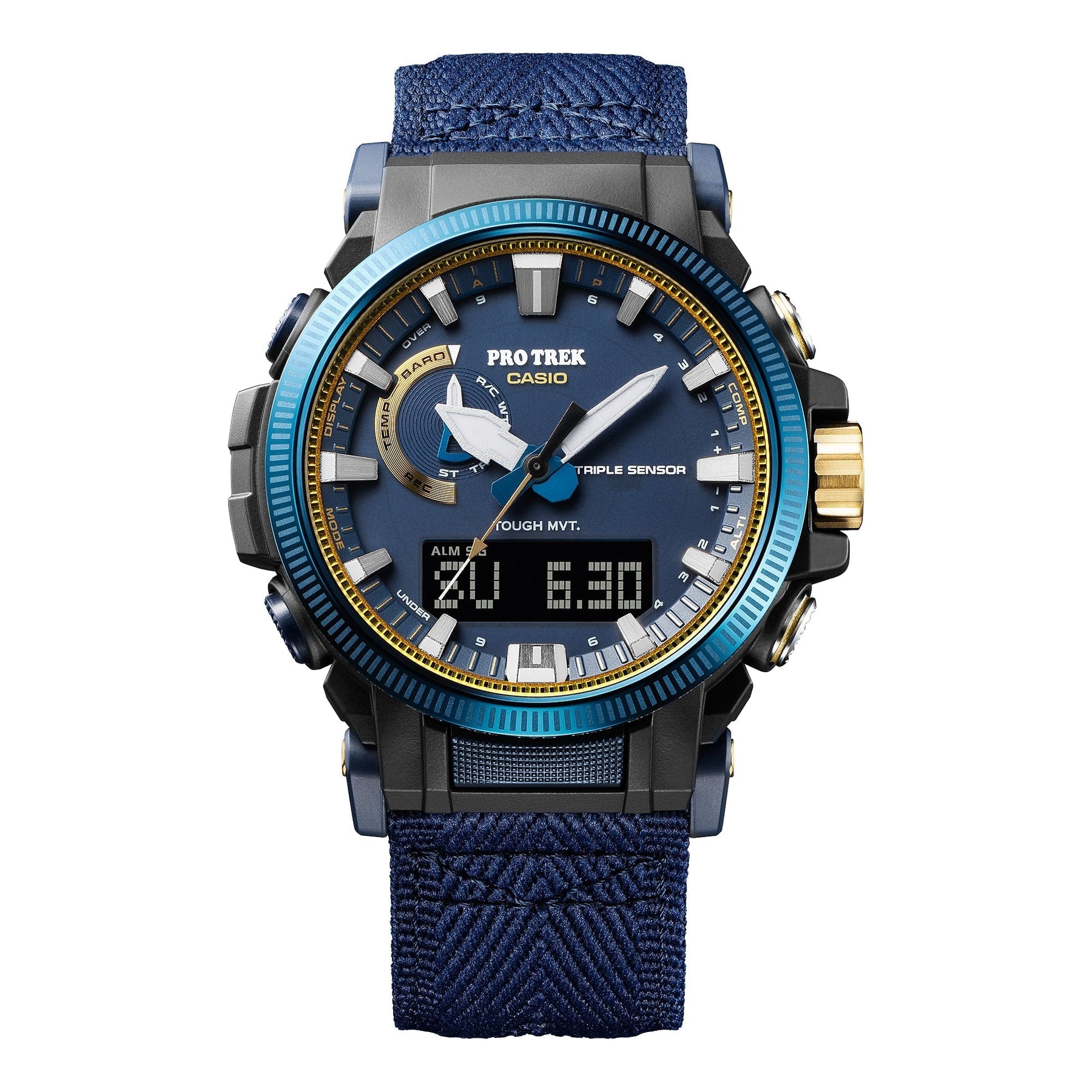 Casio Protrek Vintage Solar Leather Blue Dial Watch PRW61SS-2D