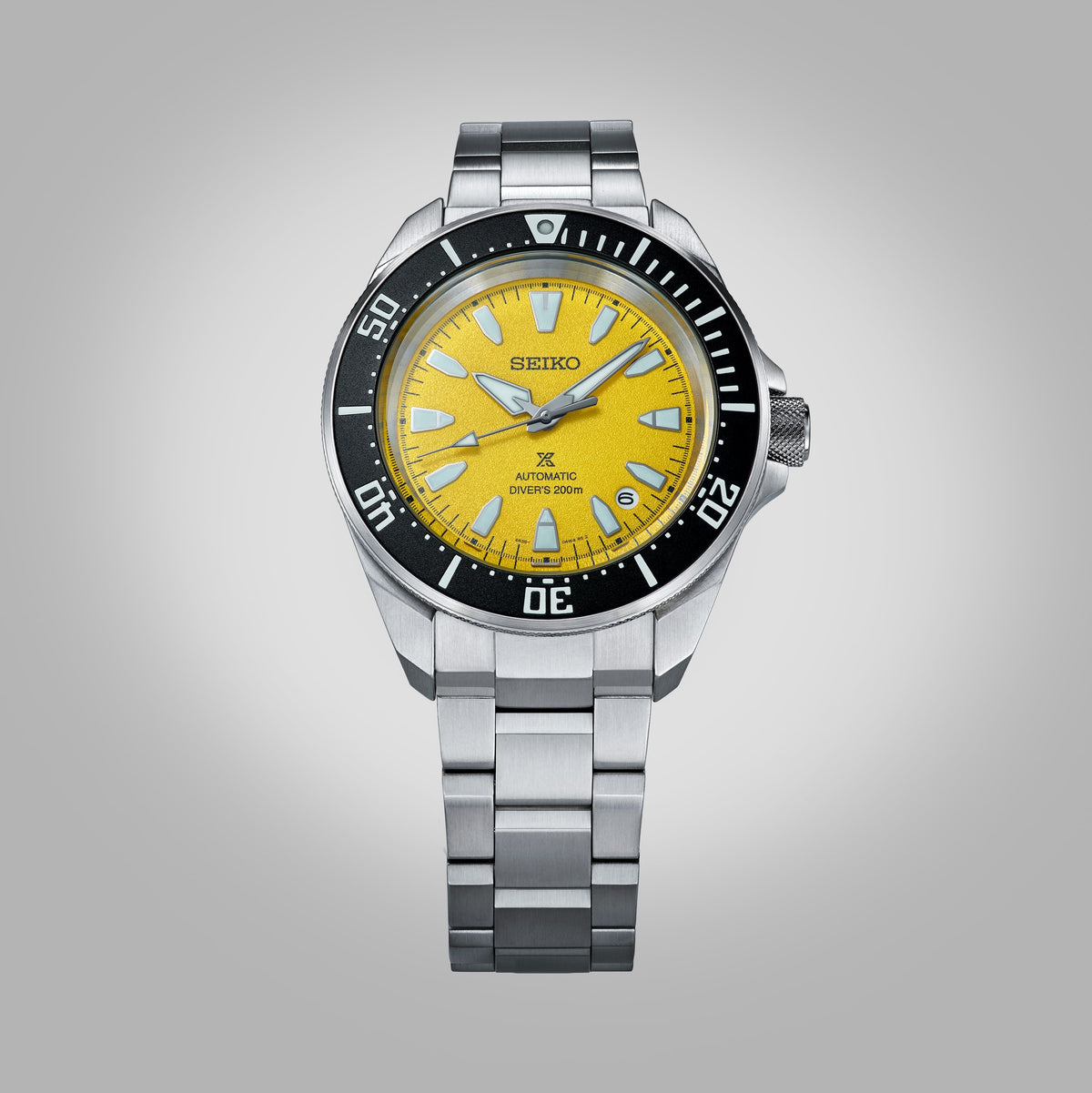 Seiko Prospex Asian Resorts Limited Edition HBB003K with yellow sand-textured dial and black bezel, front view — Watch Direct Australia