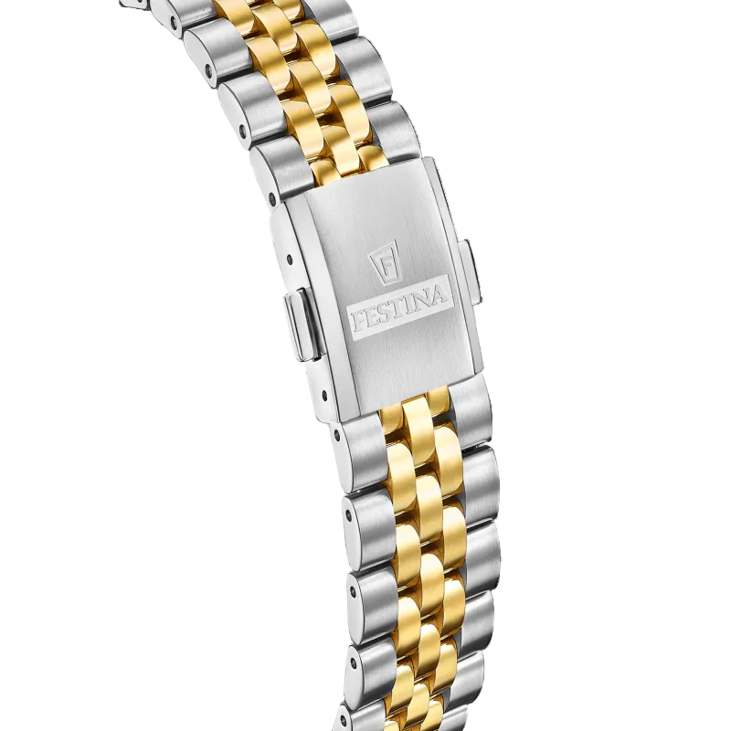 Festina Swiss Made Classic Brown Dial Two Tone Stainless Steel Women’s Watch F20088/3