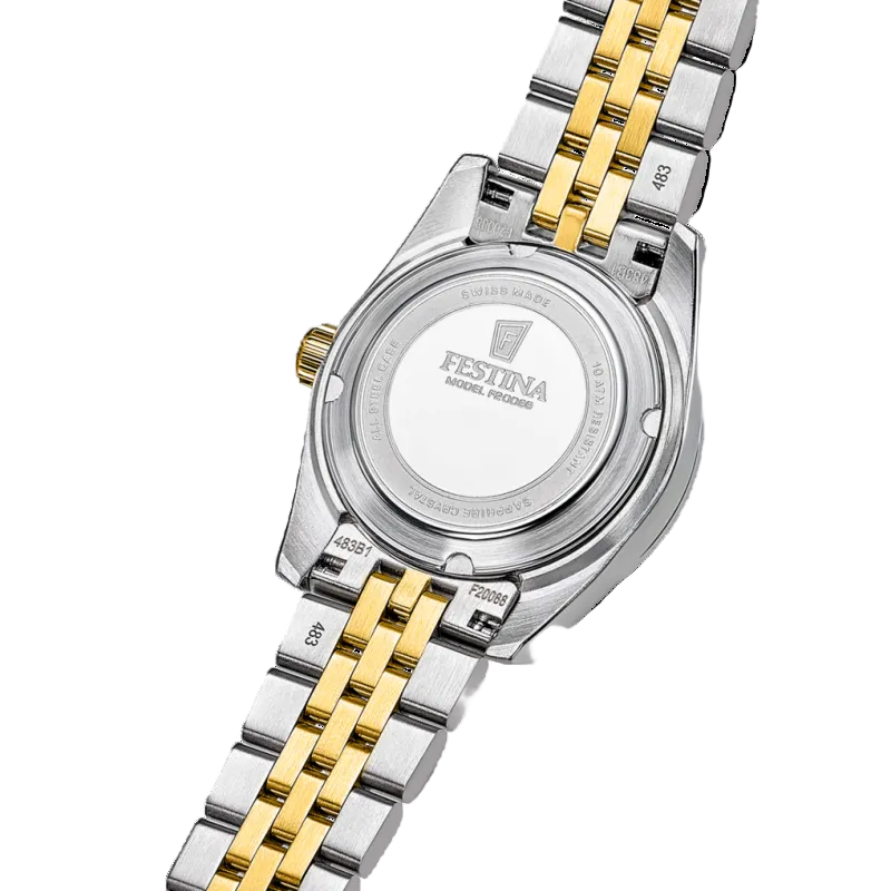 Festina Swiss Made Classic Brown Dial Two Tone Stainless Steel Women’s Watch F20088/3