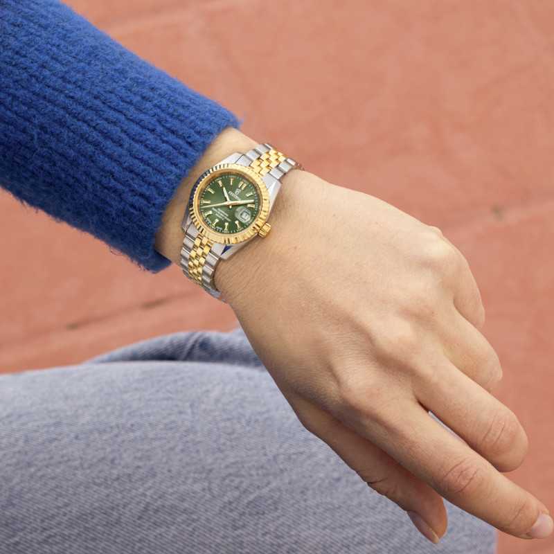 Festina Swiss Made Classic Green Dial Two Tone Stainless Steel Women’s Watch F20088/4