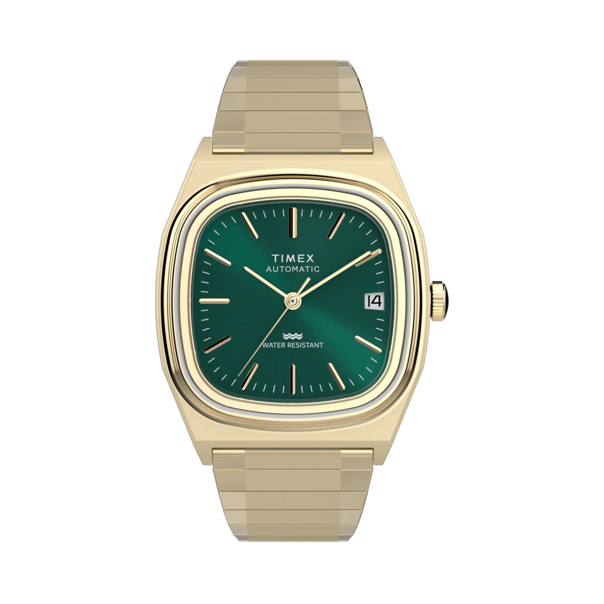 Timex E-Line Automatic Women's Watch TW2Y67700 – Gold-tone with Green Dial