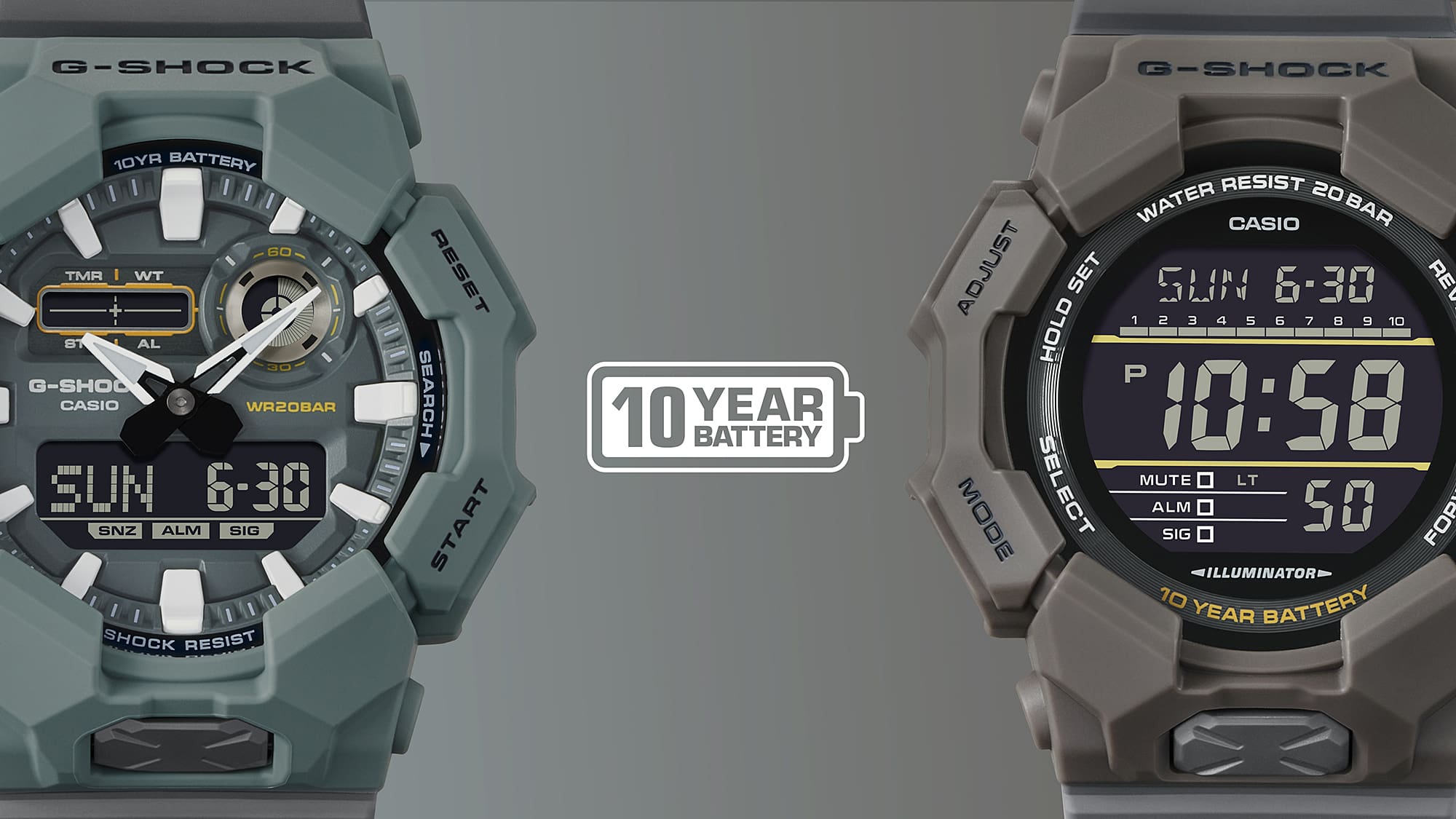 G-Shock Digital Black Dial Green Fabric Band Watch GD010CE-5D
