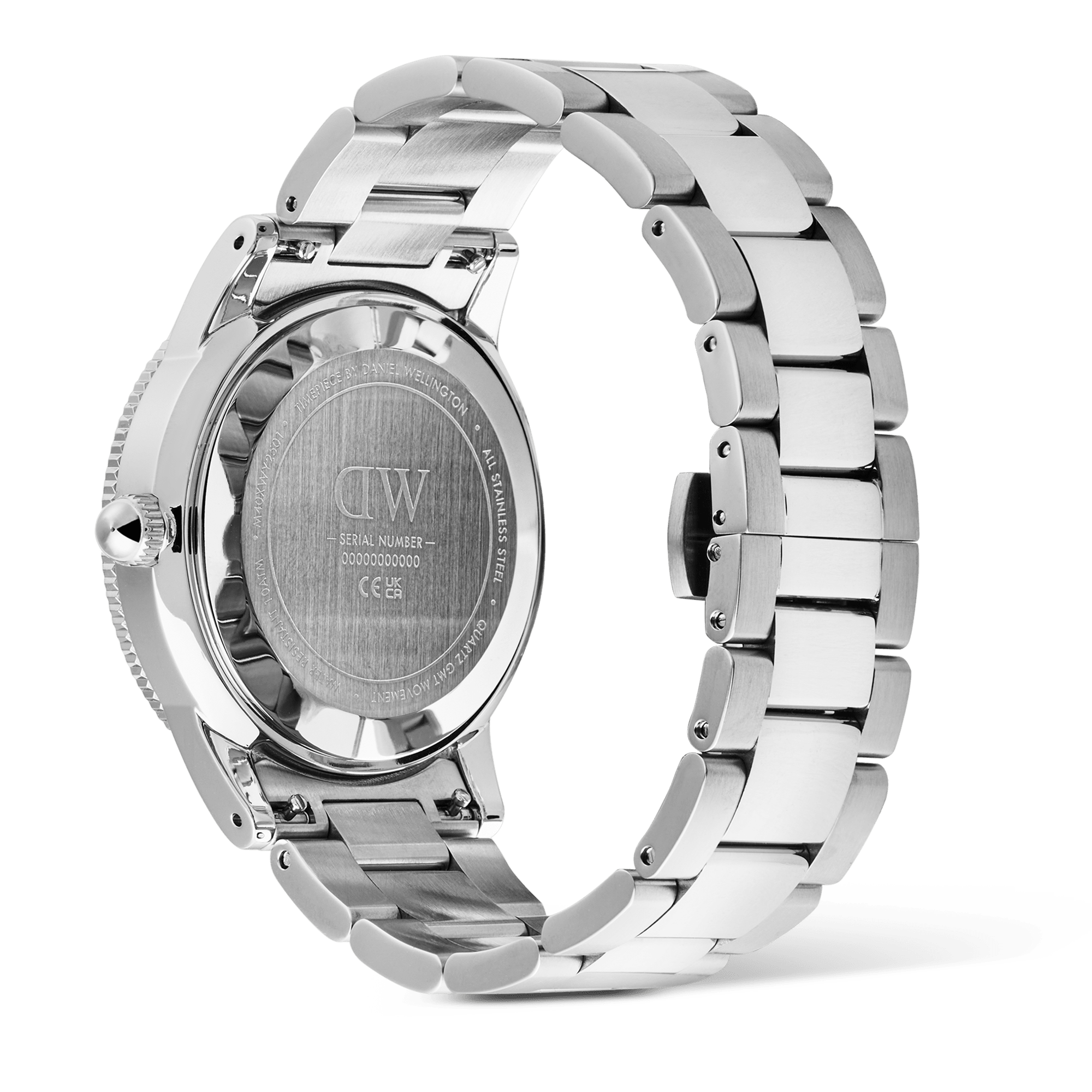 Daniel Wellington Iconic GMT Link Black Ceramic Bezel Silver DW00100919