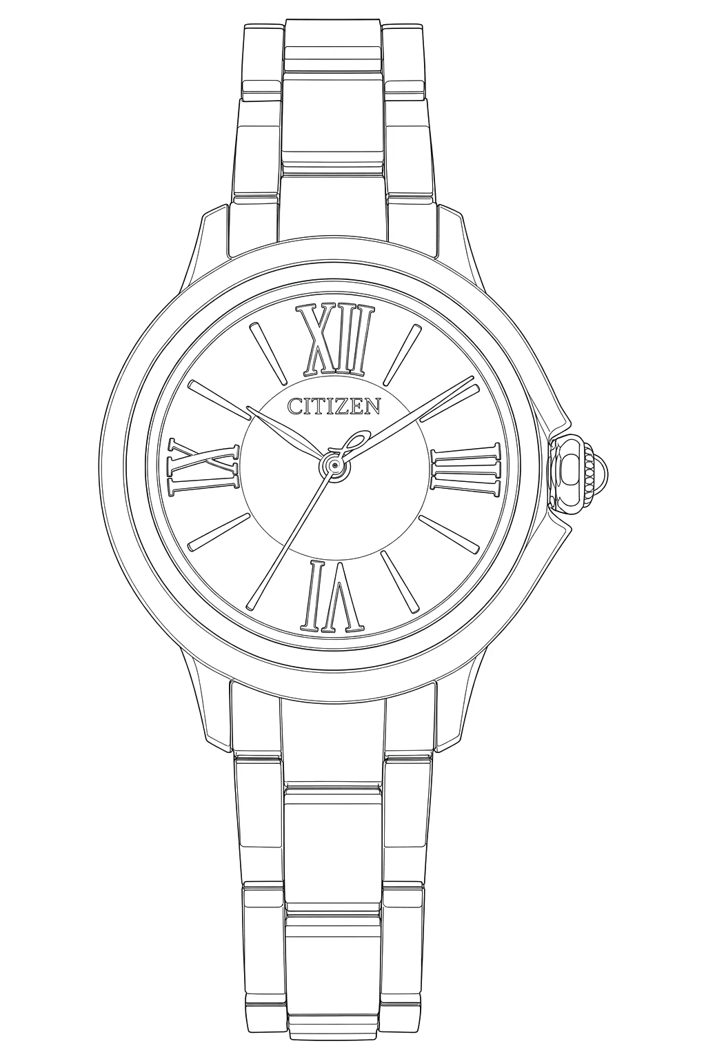 Citizen L Ceci EM1161-55L women's watch light blue dial silver stainless steel bracelet clasp detail