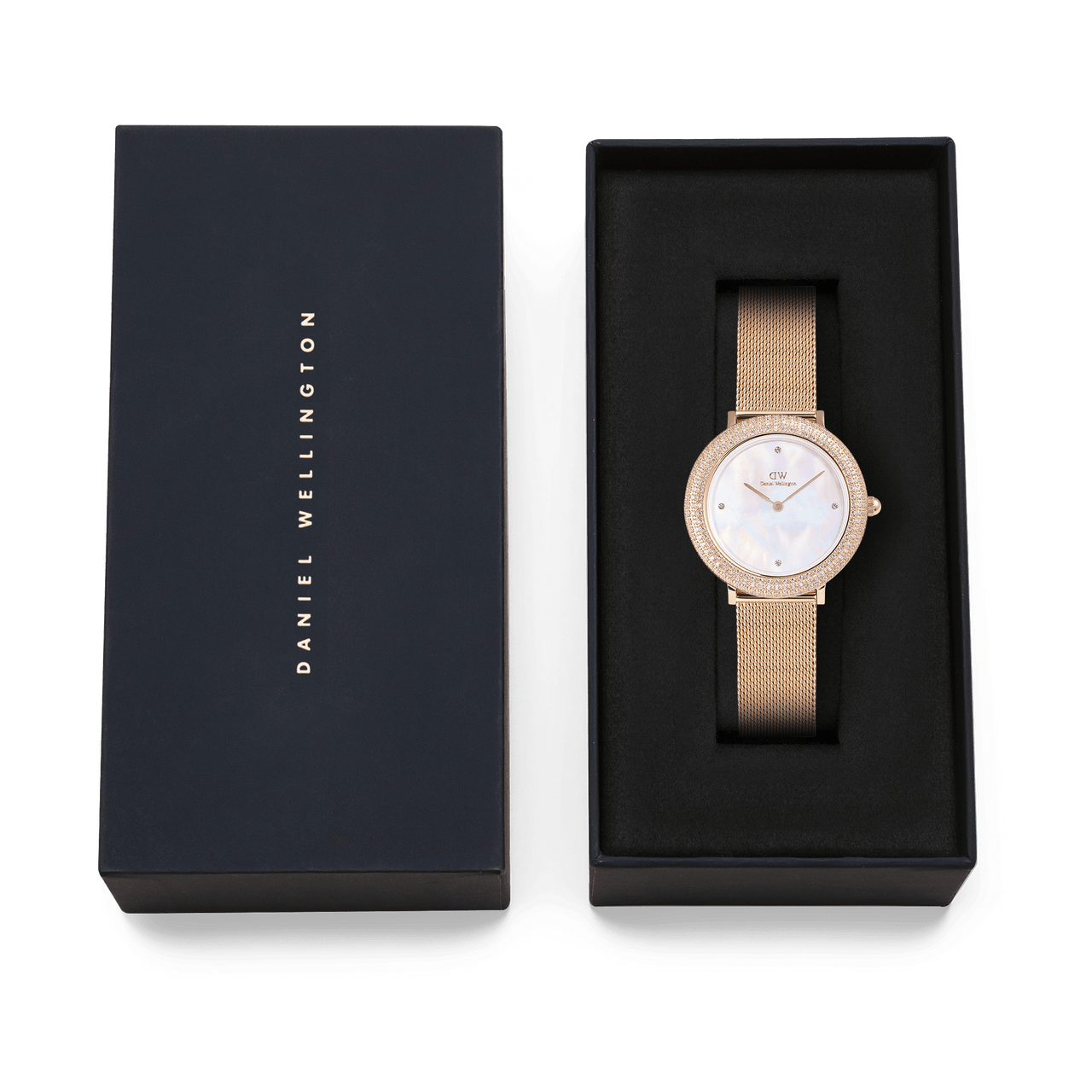 Daniel Wellington Crystalline Bezel Melrose White Dial Watch DW00100823