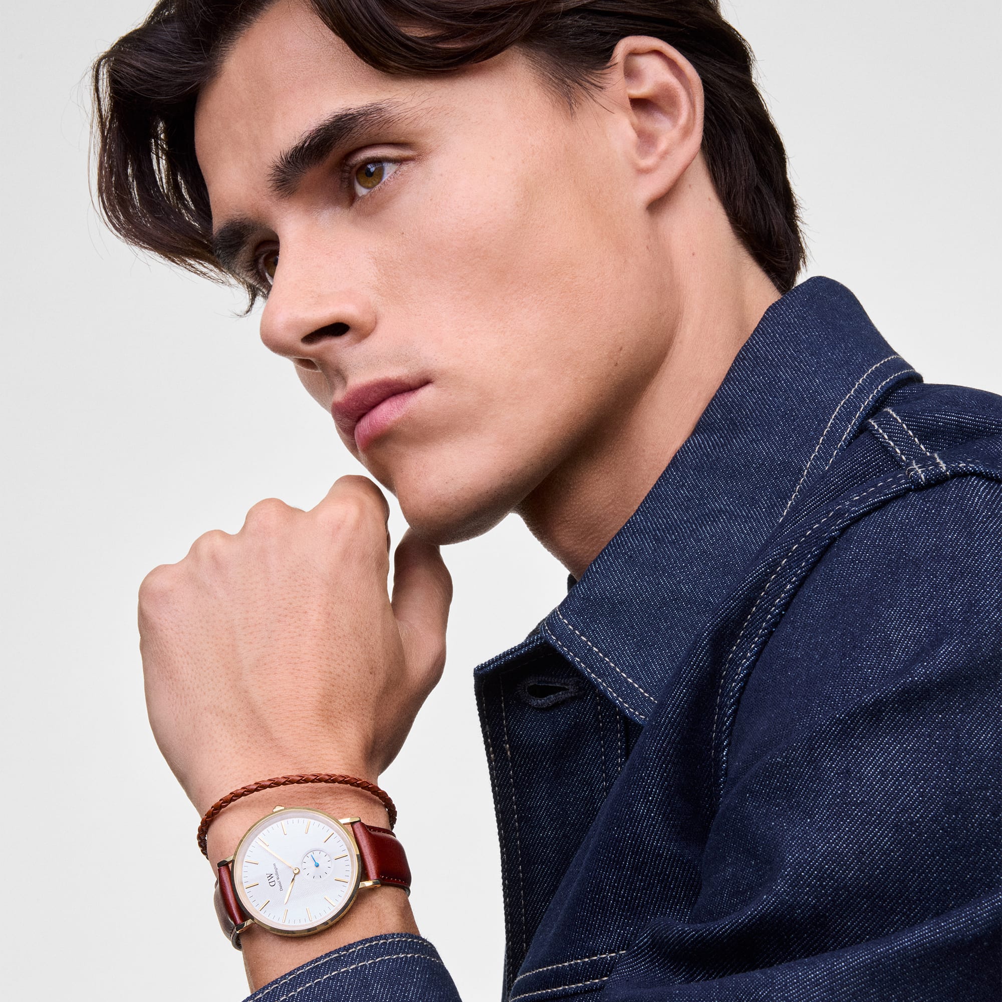 Daniel Wellington Daniel Braided Leather Bracelet St Mawes 2.8 Gold