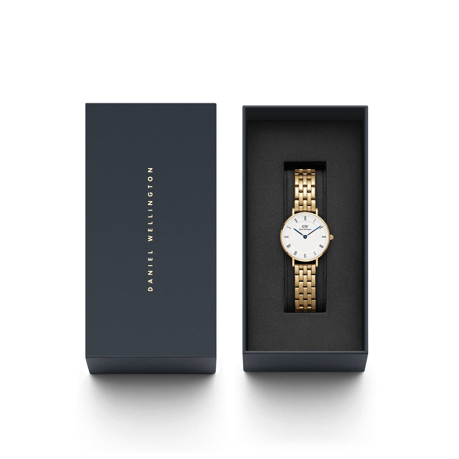 Daniel Wellington Petite Roman Numerals 5-Link Gold Watch DW00100682
