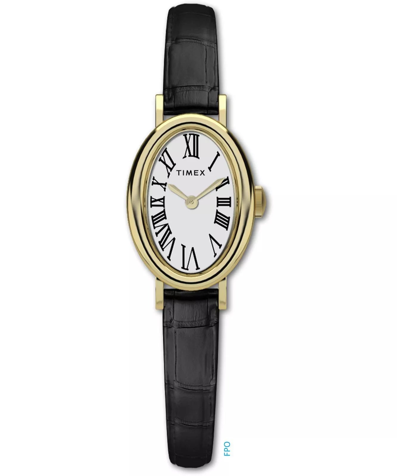 Timex Cavatina Gold Case with Black Leather Band Women's Watch TW2W78300