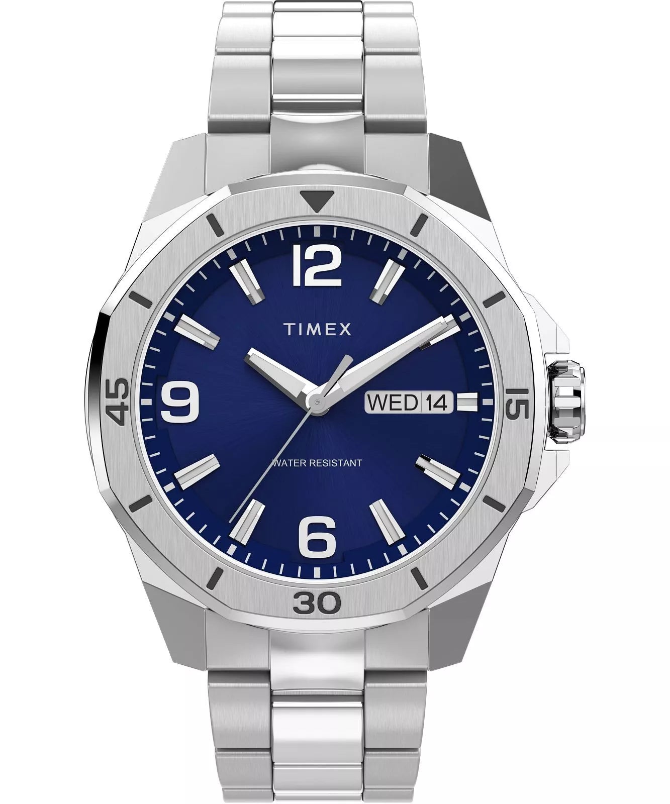 Timex blue dial watch deals