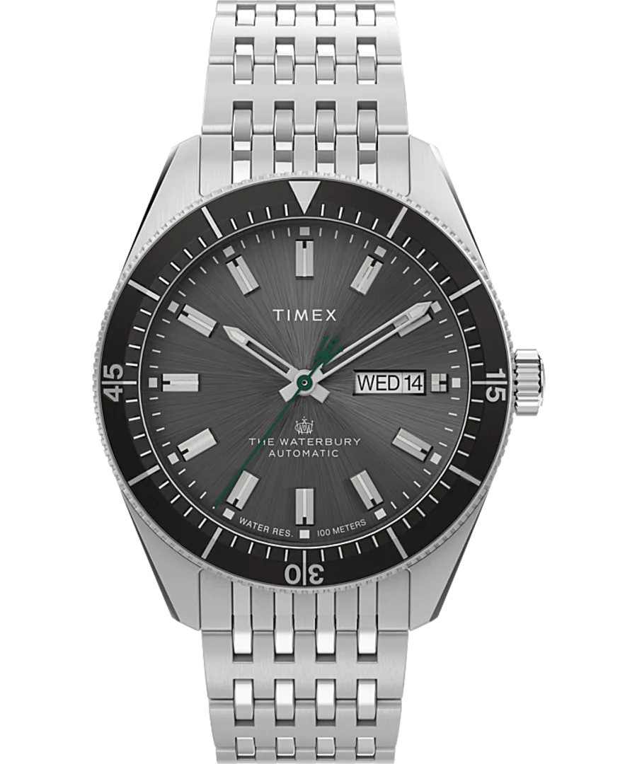 Timex Waterbury Dive Automatic Stainless Steel Bracelet Watch 